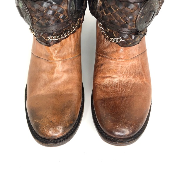 NEW Freebird By Steven Breck Distressed Leather Back Zip Boots Women’s 7 Shoes - Picture 8 of 11